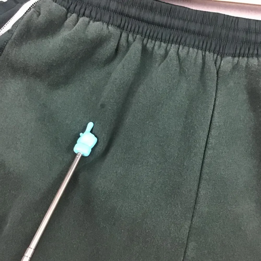 Adidas Pants Men XL Green Track Pants Fleece Lined Side Stripe Slim XL